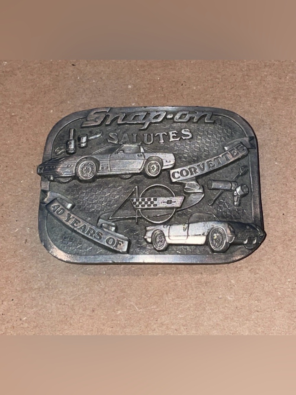 1993 Snap-on Tools "Salutes 40 Years of Corvettes" Limited Edition Pewter Buckle